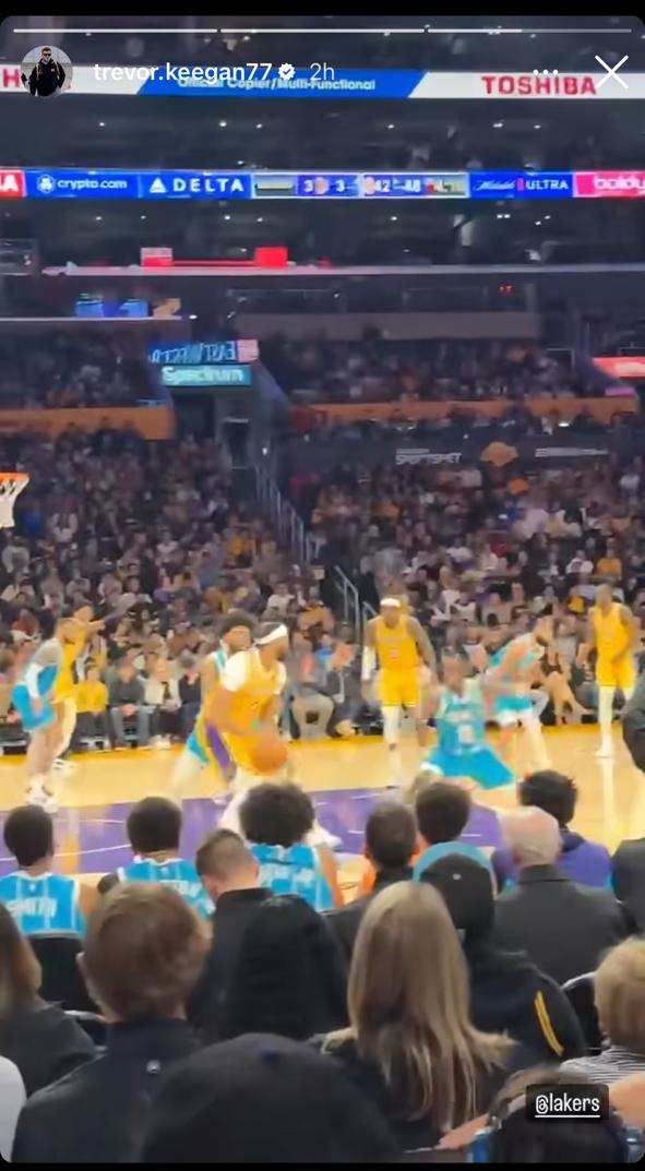 Screenshot from Trevor Keegan’s Instagram story.